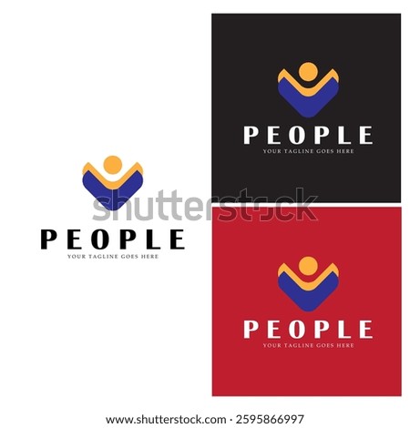 PEOPLE LOGO DESIGN TEMPLATE, VECTOR ILLUSTRATION