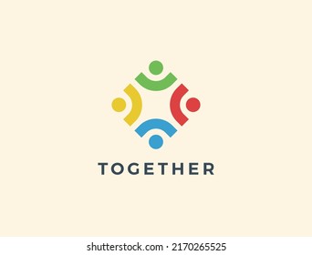 People logo design. Unity symbol. 