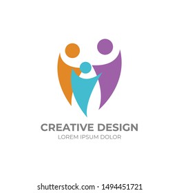 People Logo design. vector flat people logo