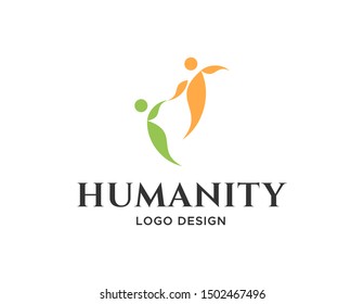 People logo design vector. human care logo design concept. simple modern flat logo design