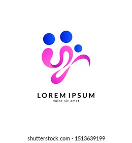 People logo design vector illustration, human care symbol, happy family icon, community foundation
