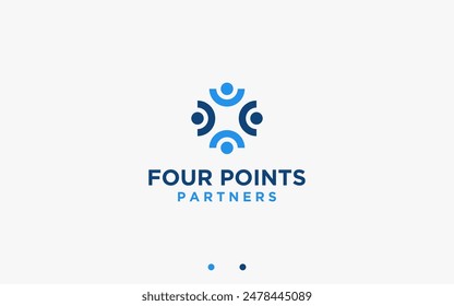 Ilustración de silueta de Vector de diseño de logotipo de personas