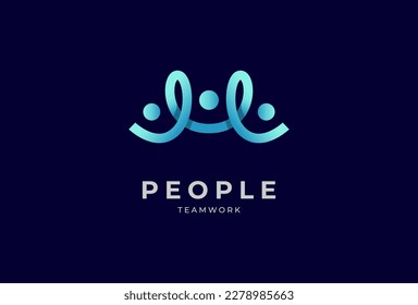 People logo design,Community human Logo template element,vector illustration