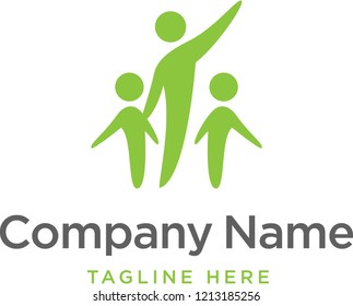 People logo designs vector illustration in green color
