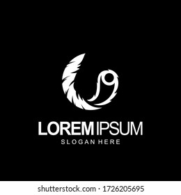 people logo. with feather design template vector