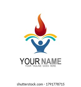 People logo with fire design
