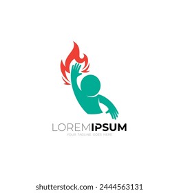 People logo and fire design combination, touch icons