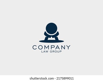 People Logo. Geometric Shape People Handshake With Magistrate Robe Symbol . Usable For People, Law, Firm, Business And Branding Logos. Flat Vector Design Template Element