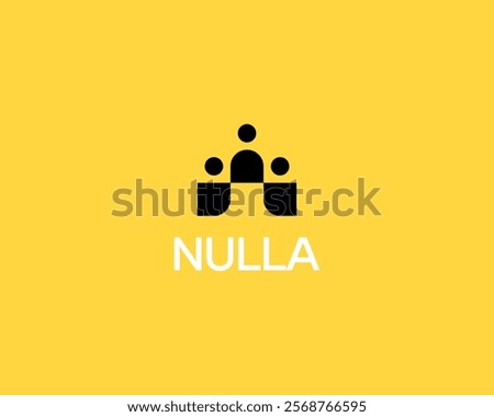 People logo from geometric shapes. Creative team care support vector icon.