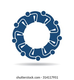 People logo. Group of nine persons 
