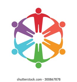 People logo. Group of six persons 