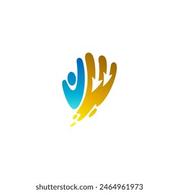 People logo and hand care design social, charity icons