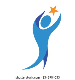 people logo, people hope, and star, logo template