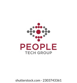 People Logo Human Icon White Background Flat Vector Logo Design Template Elements