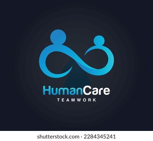 People logo, human with infinity icon combination, people Logo