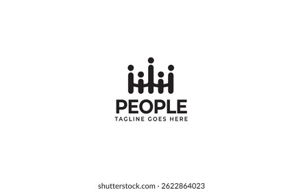 People Logo | Icon with People Concept | Bridge Concept for strong connection in vector file