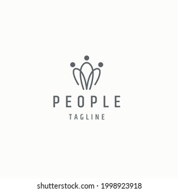Vector de plantilla de diseño de icono de logotipo de personas