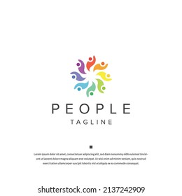 People logo icon design template flat vector