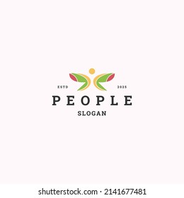 People logo icon design template vector illustration