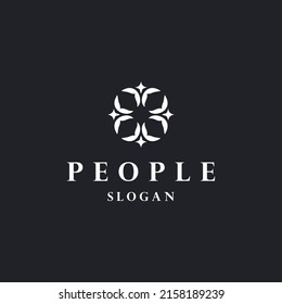 Plantilla de diseño de icono de logotipo de personas ilustración vectorial