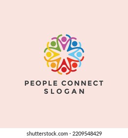 Plantilla de diseño de iconos de logotipo de personas. lujo, vector.