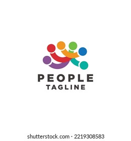 Plantilla de diseño de icono de logotipo de personas vector plano