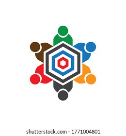 People Logo Icon Design Vector