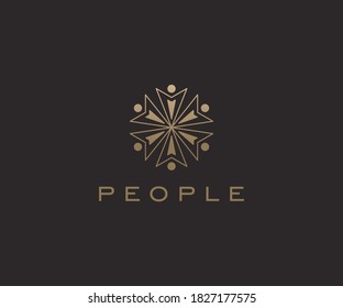 People logo icon design vector