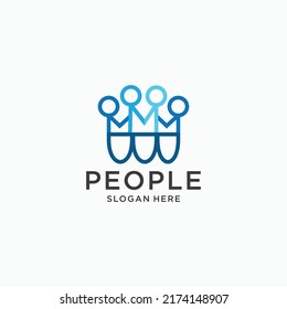 Vector de iconos de logotipo de personas 