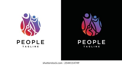 People Logo Icon Element Template. Community Logo vector icon. Teamwork logo design	
