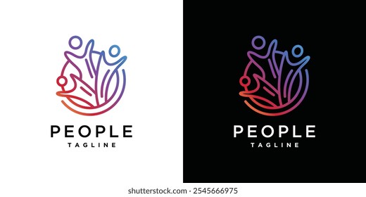 Personas Logo Icon Elemento Plantilla. Icono de Vector del logotipo de la comunidad. Diseño de logo de trabajo en equipo	