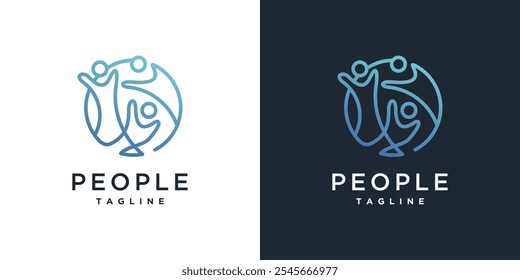 Modelo De Elemento Do Ícone De Logotipo De Pessoa. Ícone do vetor do Logotipo da Comunidade. Design do logotipo do trabalho em equipe	