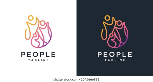 Vorlage für das Symbol des People-Logos. Vektorsymbol des Community-Logos. Teamwork-Logo-Design	