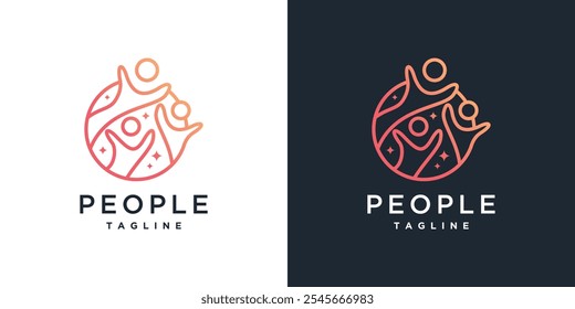 Modelo De Elemento Do Ícone De Logotipo De Pessoa. Ícone do vetor do Logotipo da Comunidade. Design do logotipo do trabalho em equipe	