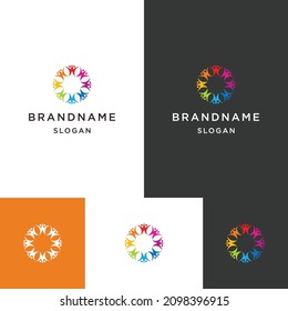 Plantilla de diseño plano del icono del logotipo de la gente 