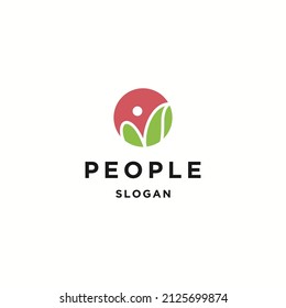 People logo icon flat design template