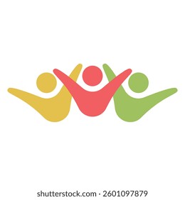 People logo icon, team of community group connection symbol for graphic design illustration 
