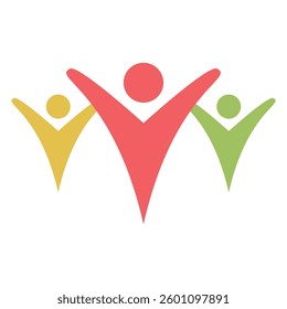 People logo icon, team of community group connection symbol for graphic design illustration 
