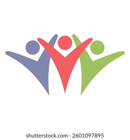 People logo icon, team of community group connection symbol for graphic design illustration 
