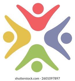 People logo icon, team of community group connection symbol for graphic design illustration 
