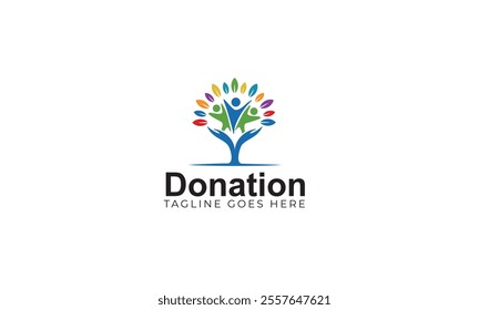 People logo icon vector image and Donation Logo Charity Logo