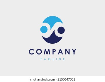 Menschen Logo Infinity Style. Flaches Vectordesign-Vorlagenelement