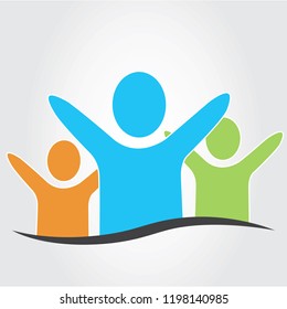 People logo isolated on gray background. People logo for web site, app and icon. Creative business concept, vector illustration, eps 10