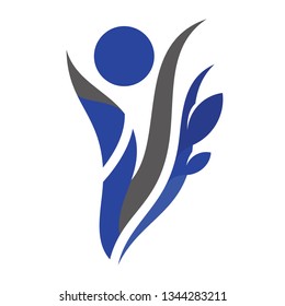 people logo, leaf and people logo illustration