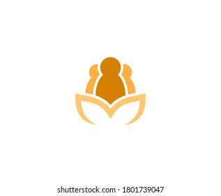 People logo leaf vector icon 