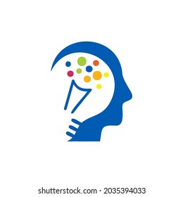 People logo with light bulb concept, human head bulb lamp logo vector inspiration
