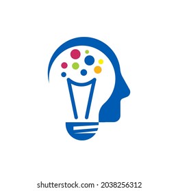 Logo der Menschen mit Leuchtturmkonzept, Logo der Humangenlampe Vektorgrafik
