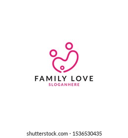 people logo with love, family, kids care, social design template