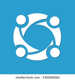 people logo on blue background