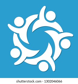 people logo on blue background